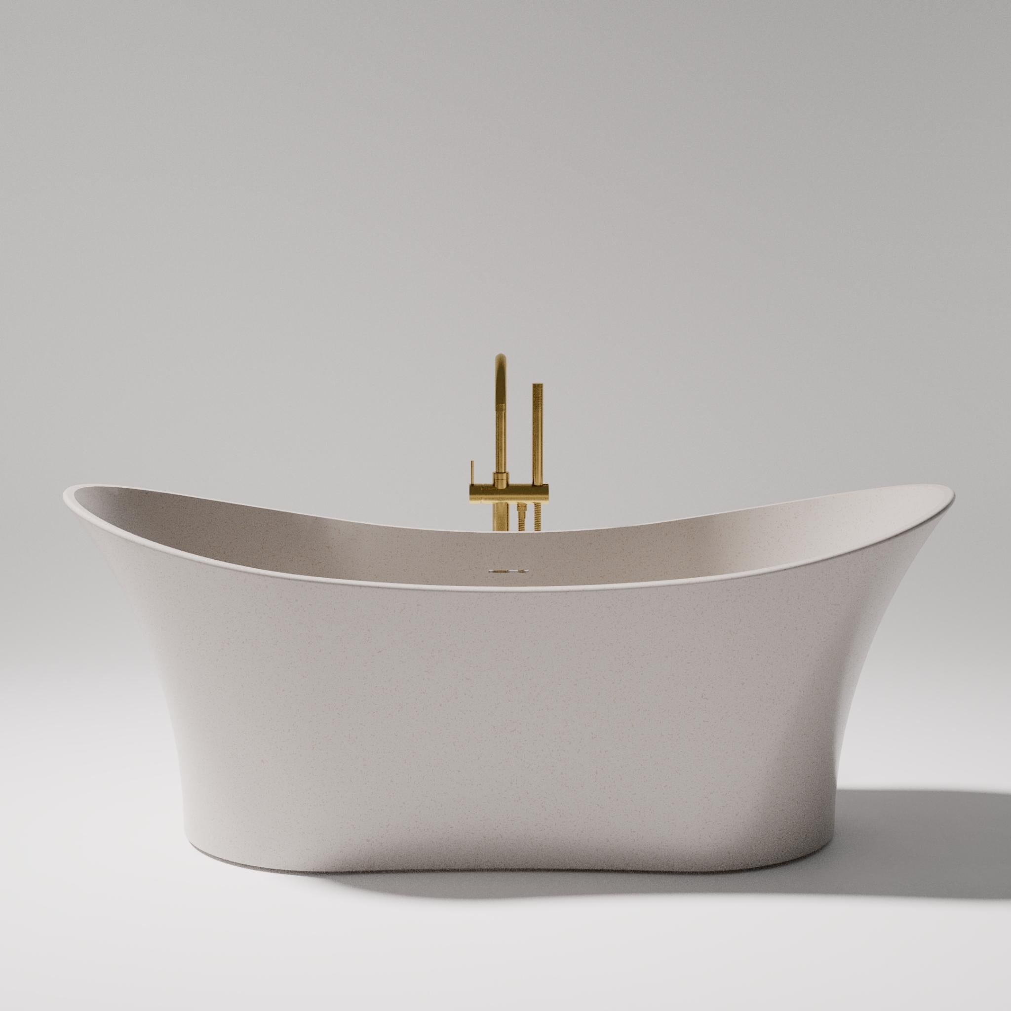 PIETRA BIANCA CROWN FREESTANDING STONE BATHTUB WITH CUSTOM COLOURS 1750MM
