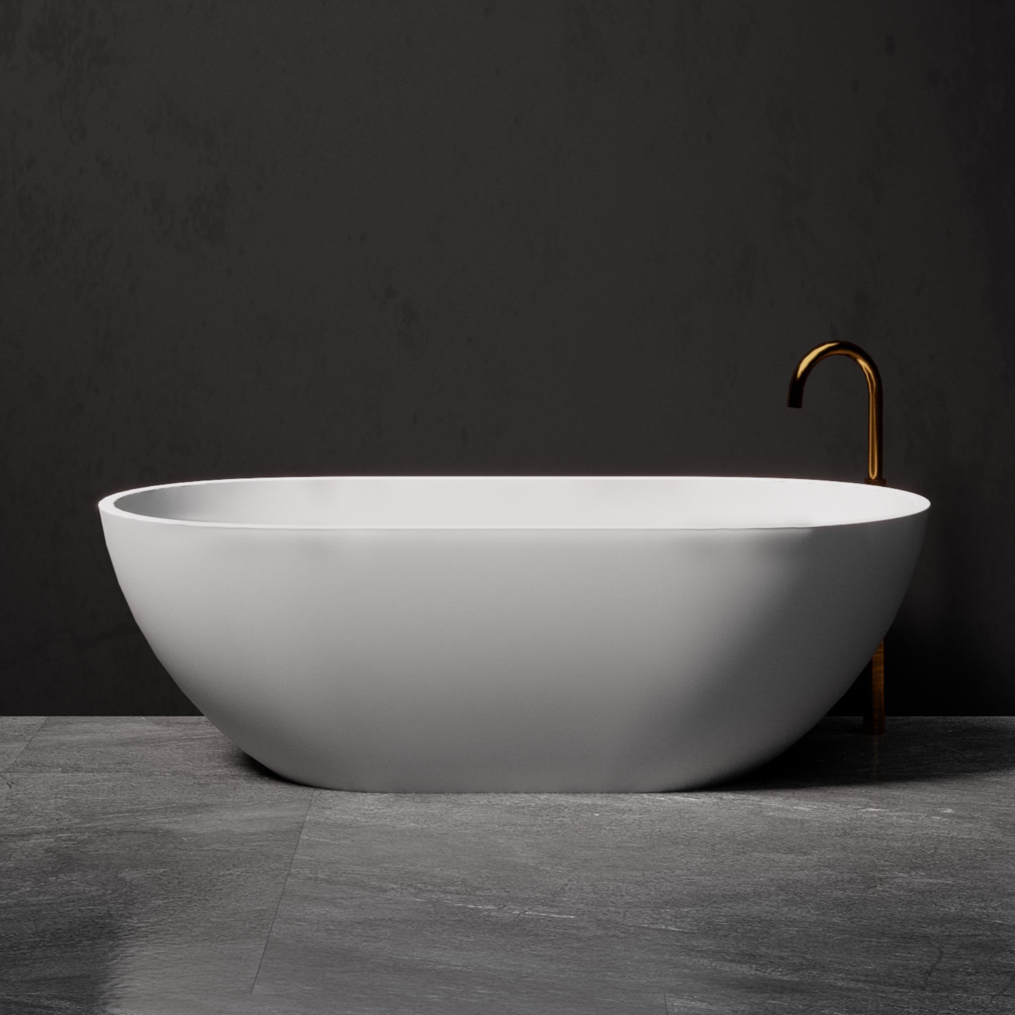 PIETRA BIANCA BELLA MODERN FREESTANDING STONE BATHTUB WITH CUSTOM COLOURS (AVAILABLE IN 1500MM, 1600MM, 1700MM AND 1800MM)
