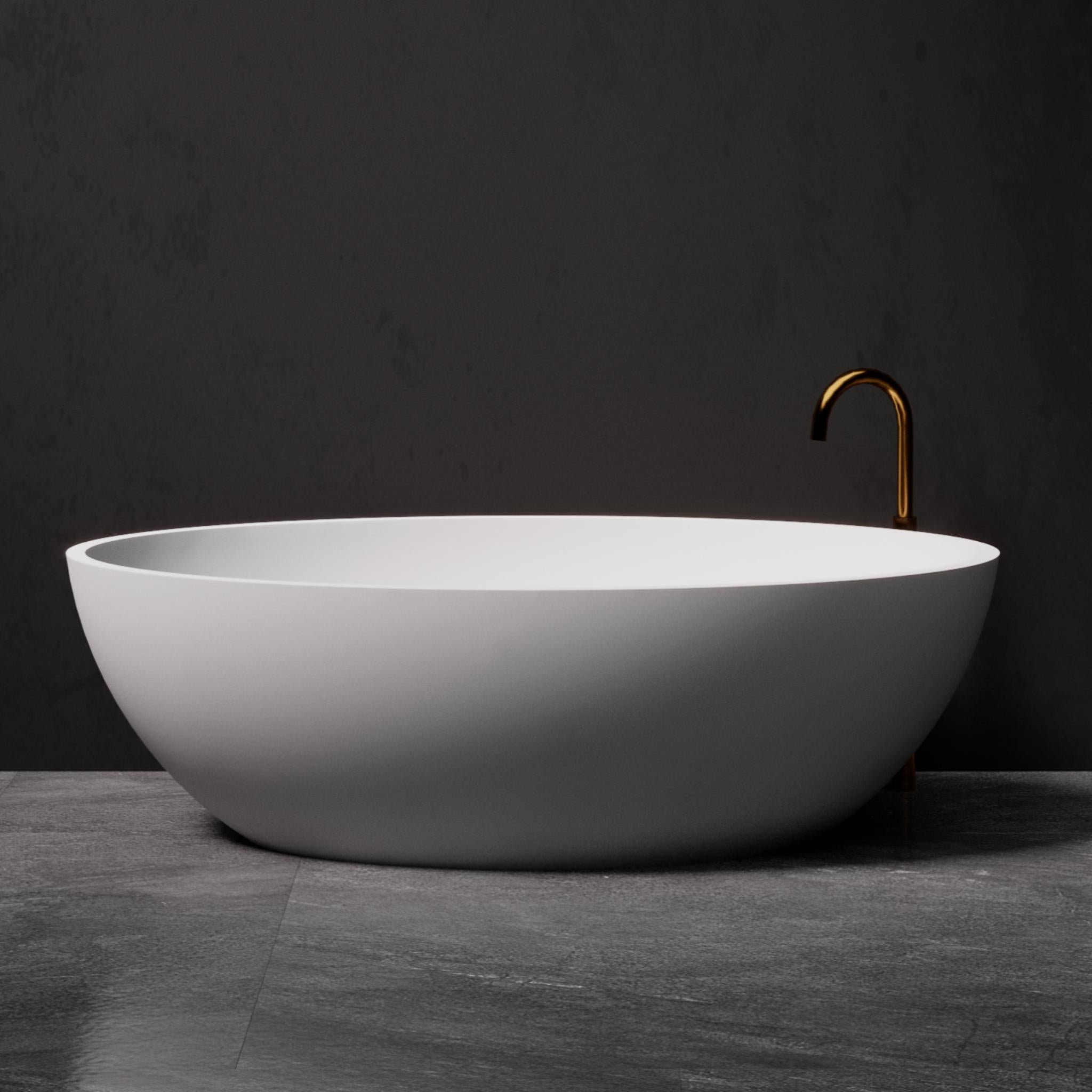 PIETRA BIANCA COCO FREESTANDING STONE BATHTUB WITH CUSTOM COLOURS 1760MM
