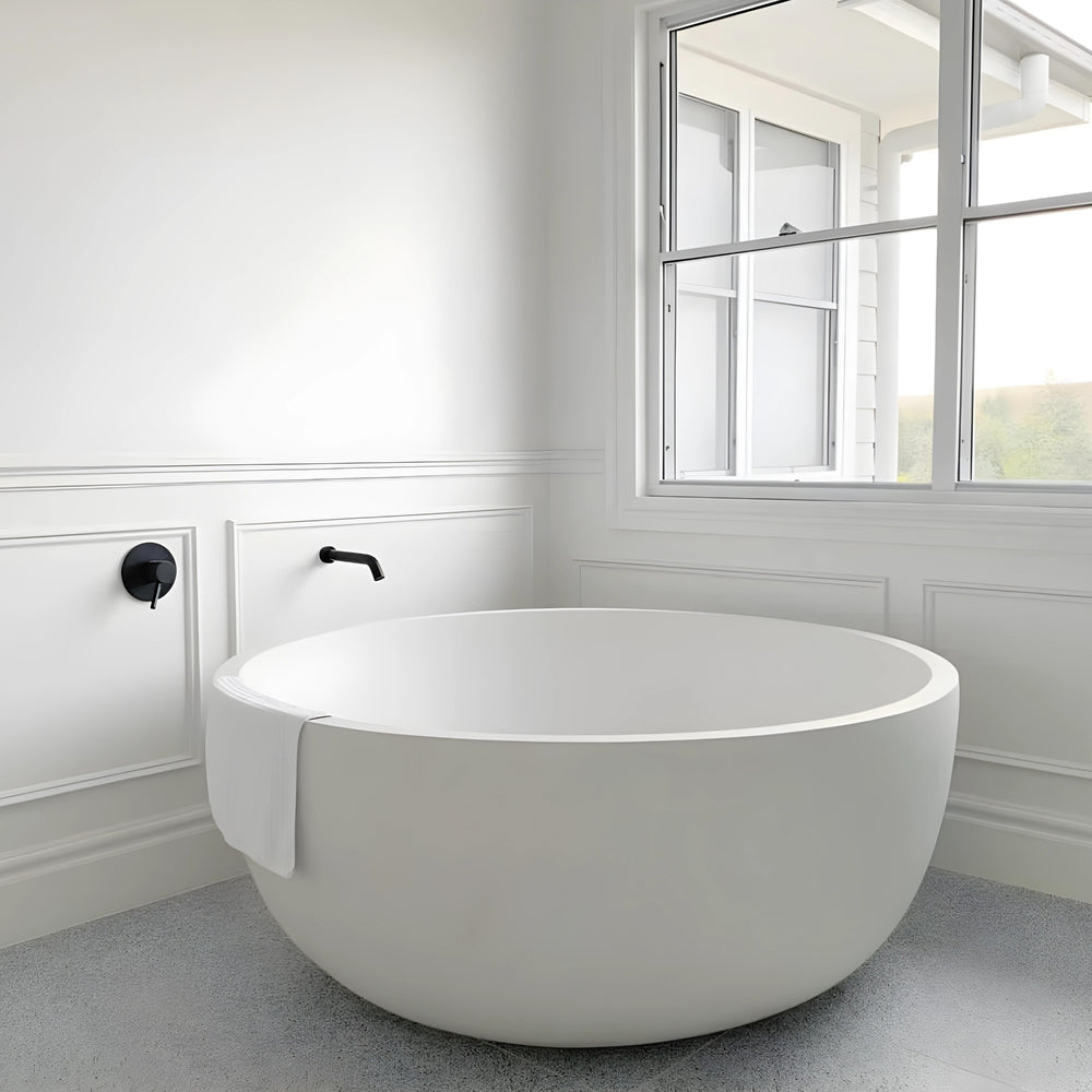 PIETRA BIANCA ROMEO FREESTANDING STONE BATHTUB WITH CUSTOM COLOURS (AVAILABLE IN 1350MM AND 1500MM)