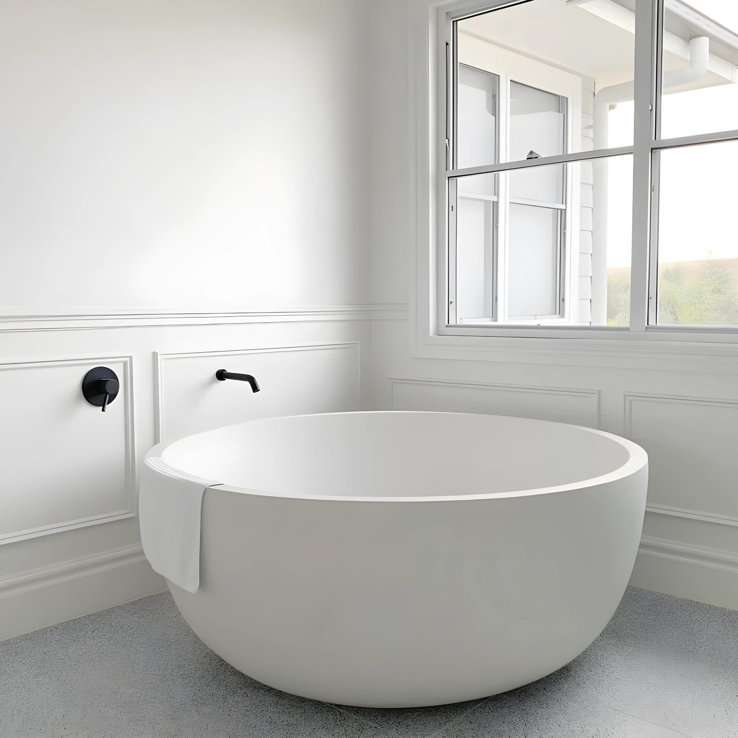 PIETRA BIANCA ROMEO FREESTANDING STONE BATHTUB WITH MULTICOLOUR (AVAILABLE IN 1350MM AND 1500MM)