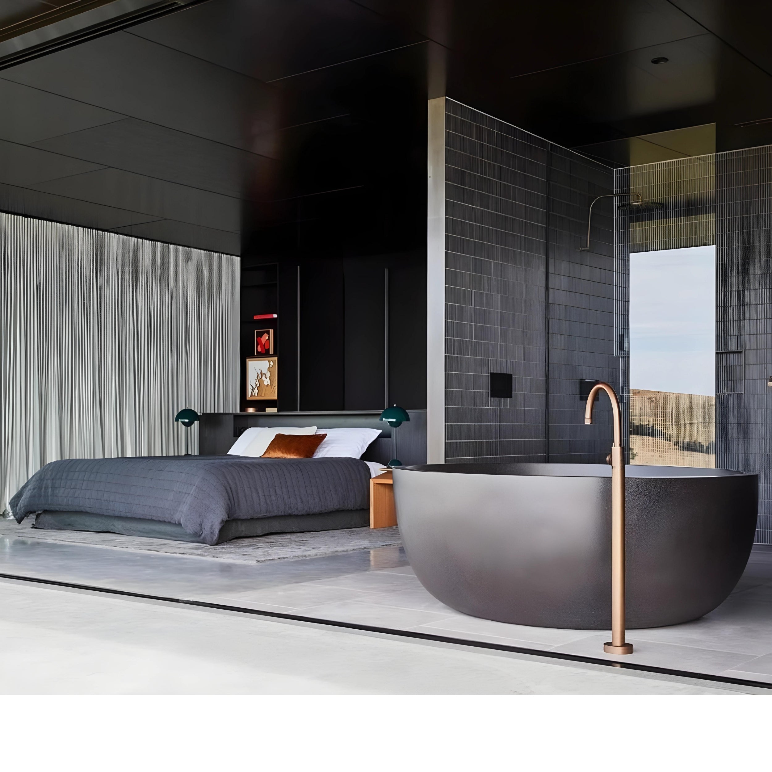 PIETRA BIANCA ROMEO FREESTANDING STONE BATHTUB WITH MULTICOLOUR (AVAILABLE IN 1350MM AND 1500MM)