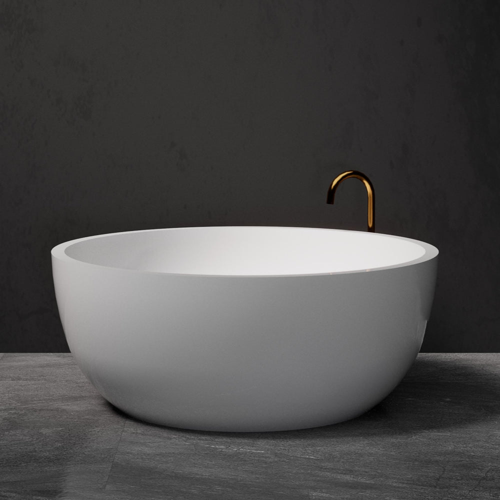 PIETRA BIANCA ROMEO FREESTANDING STONE BATHTUB WITH CUSTOM COLOURS (AVAILABLE IN 1350MM AND 1500MM)