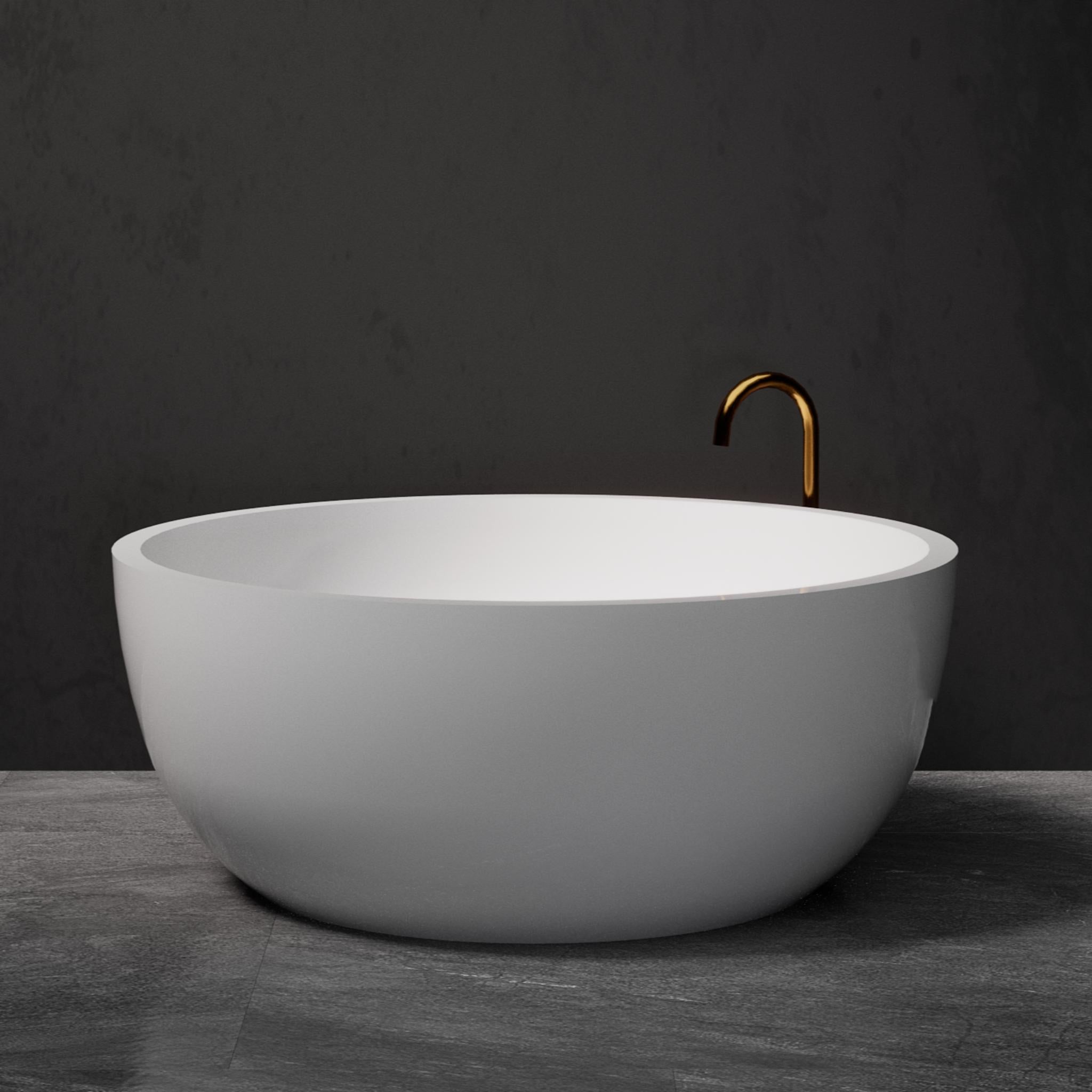 PIETRA BIANCA ROMEO FREESTANDING STONE BATHTUB WITH CUSTOM COLOURS (AVAILABLE IN 1350MM AND 1500MM)
