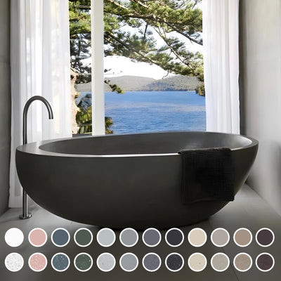 PIETRA BIANCA WHITNEY FREESTANDING STONE BATHTUB WITH CUSTOM COLOURS (AVAILABLE IN 1600MM, 1700MM AND 1800MM)