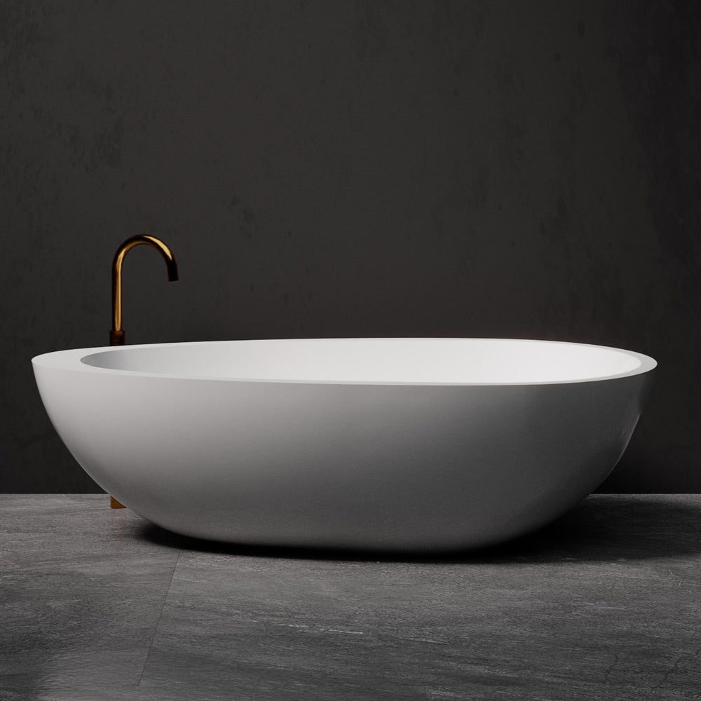 PIETRA BIANCA WHITNEY FREESTANDING STONE BATHTUB WITH CUSTOM COLOURS (AVAILABLE IN 1600MM, 1700MM AND 1800MM)