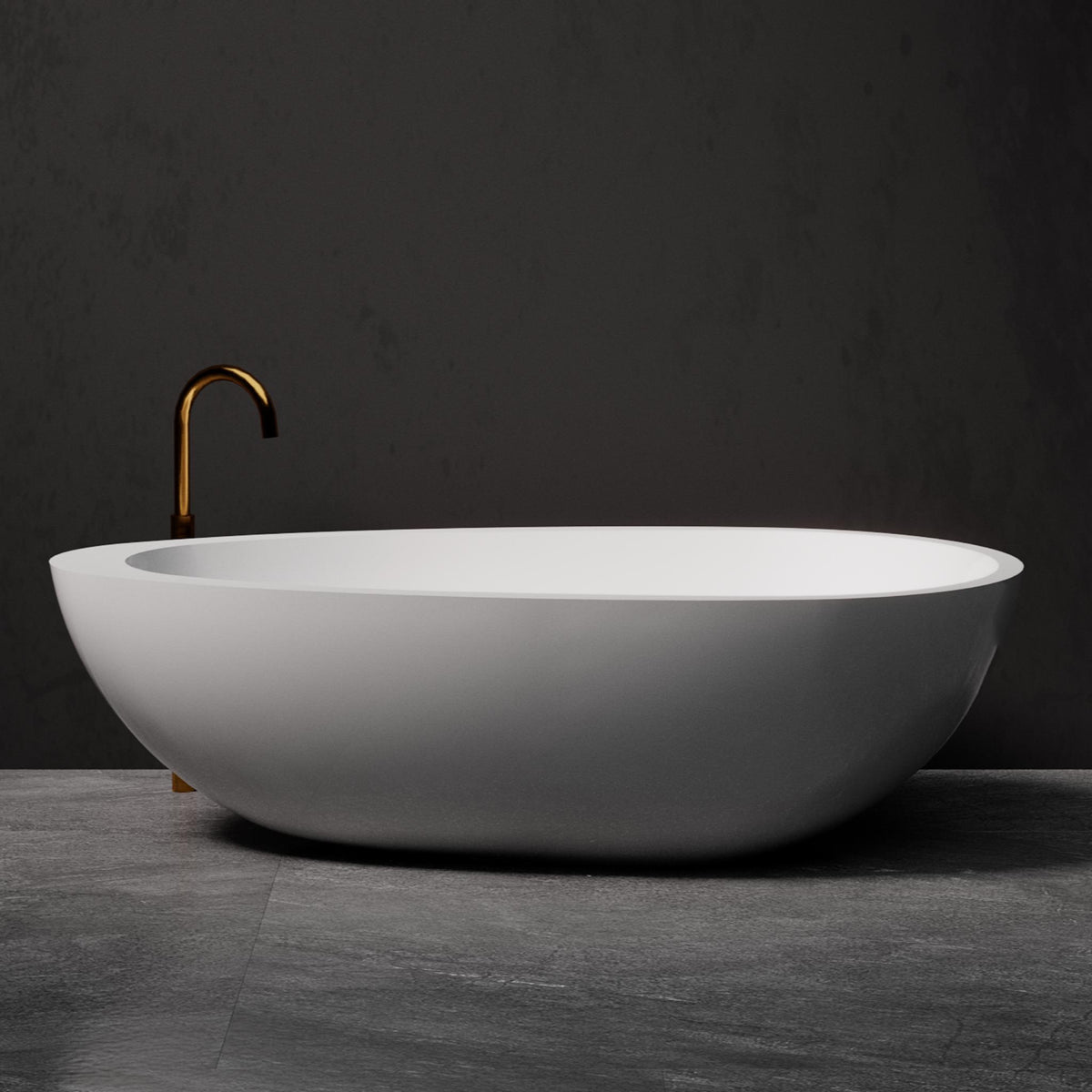 PIETRA BIANCA WHITNEY FREESTANDING STONE BATHTUB WITH CUSTOM COLOURS (AVAILABLE IN 1600MM, 1700MM AND 1800MM)