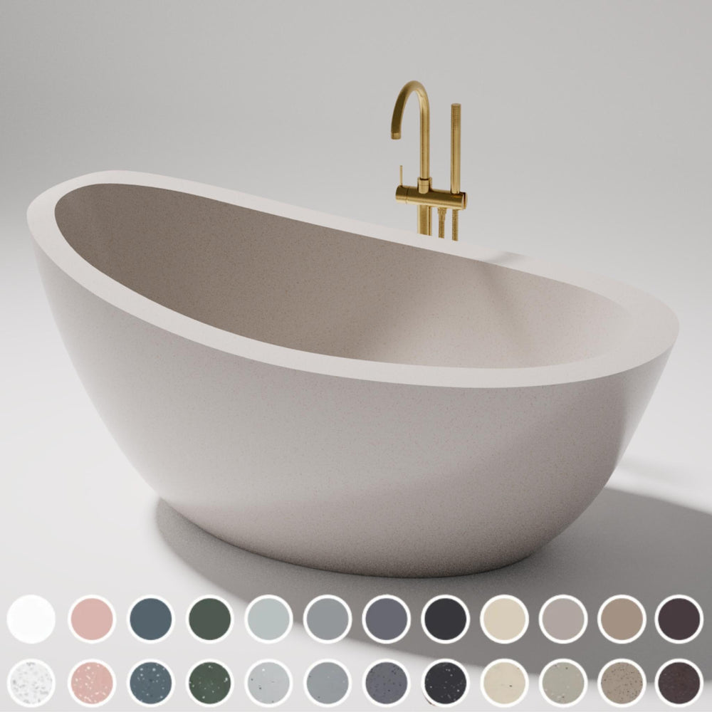PIETRA BIANCA AUTUMN FREESTANDING STONE BATHTUB WITH CUSTOM COLOURS (AVAILABLE IN 1500MM AND 1700MM)