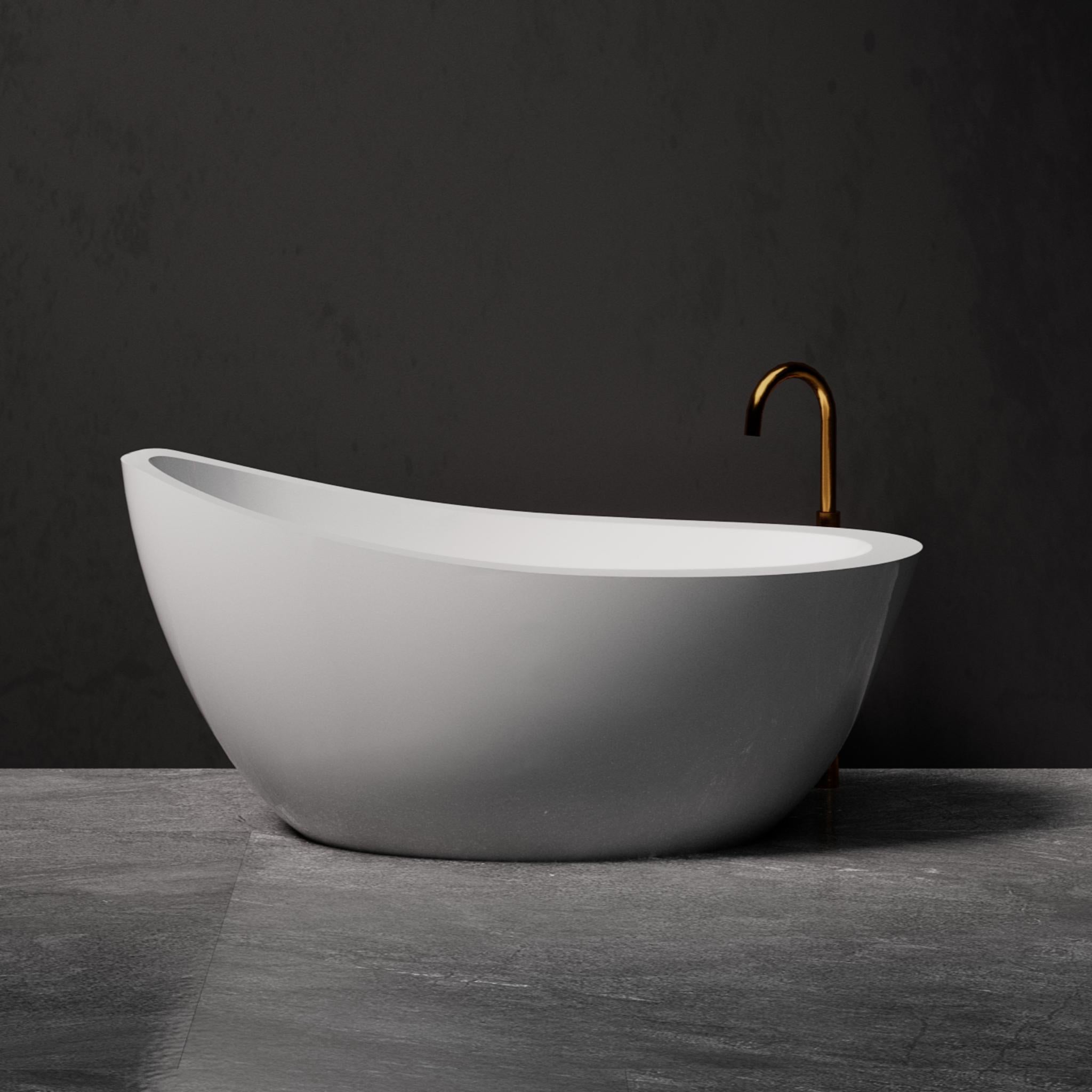 PIETRA BIANCA AUTUMN FREESTANDING STONE BATHTUB WITH CUSTOM COLOURS (AVAILABLE IN 1500MM AND 1700MM)