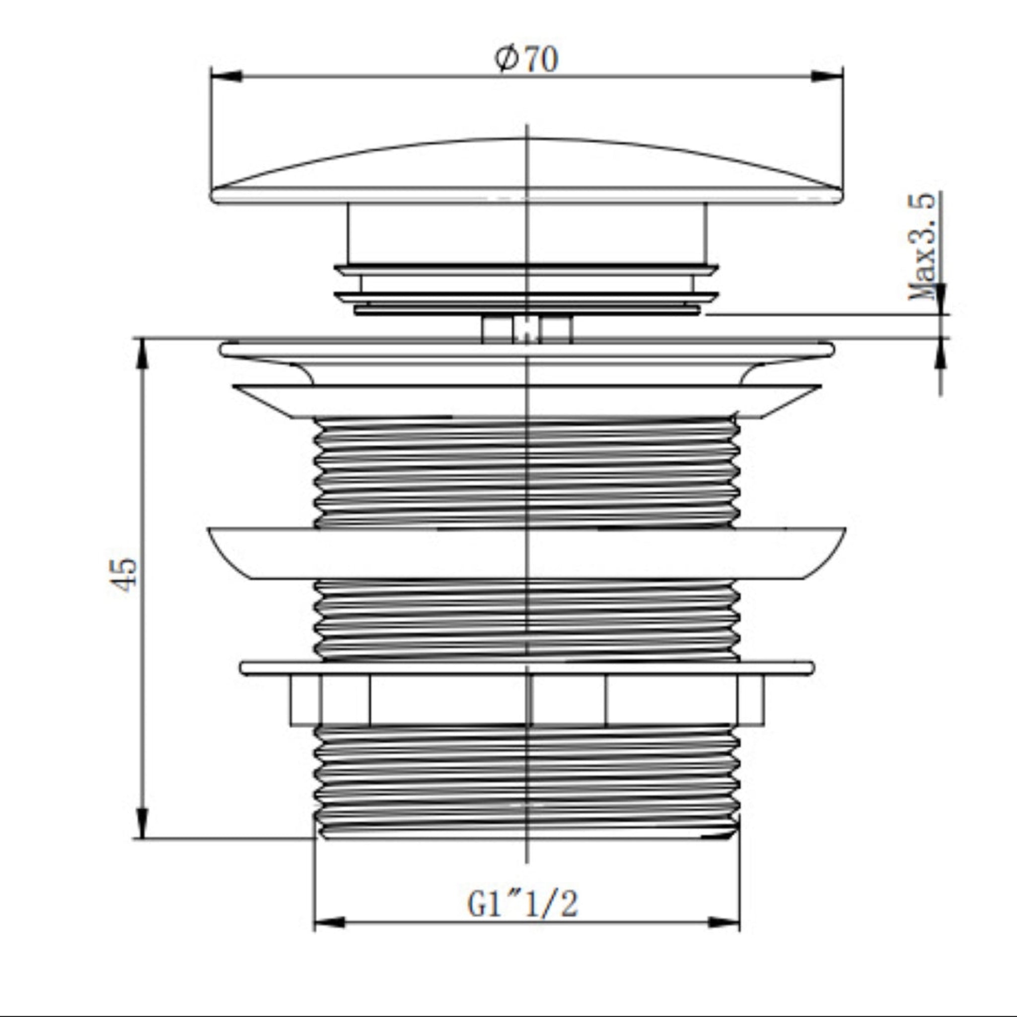 POSEIDON BATHTUB WASTE CHROME 40MM