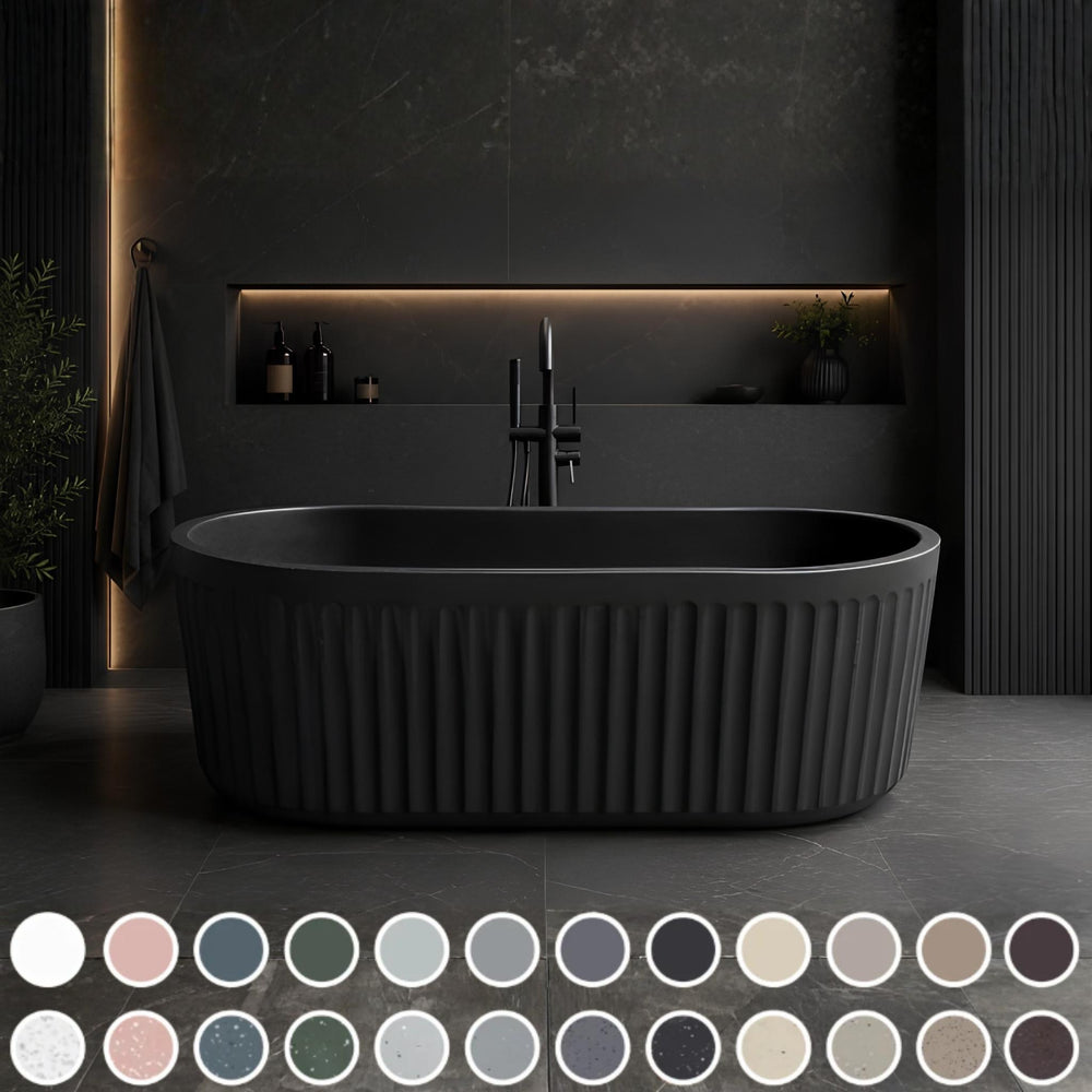 PIETRA BIANCA BRIZA FREESTANDING STONE BATHTUB WITH CUSTOM COLOURS 1700MM