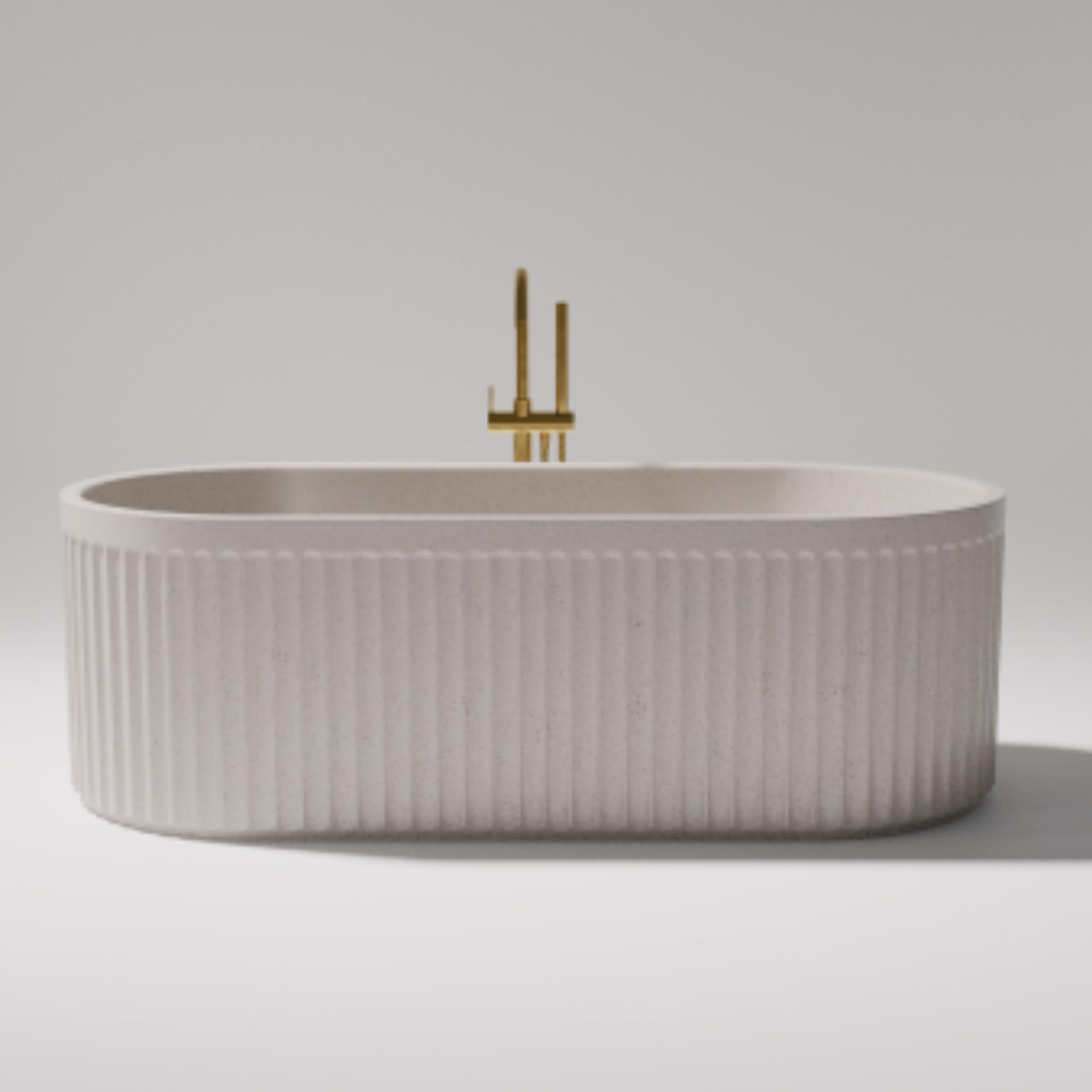 PIETRA BIANCA BRIZA FREESTANDING STONE BATHTUB WITH CUSTOM COLOURS 1700MM