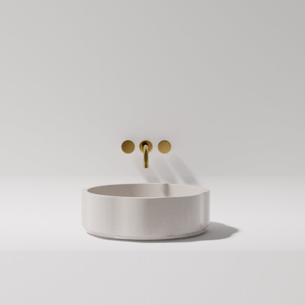 PIETRA BIANCA FLORA ABOVE COUNTER STONE BASIN WITH CUSTOM COLOURS 400MM