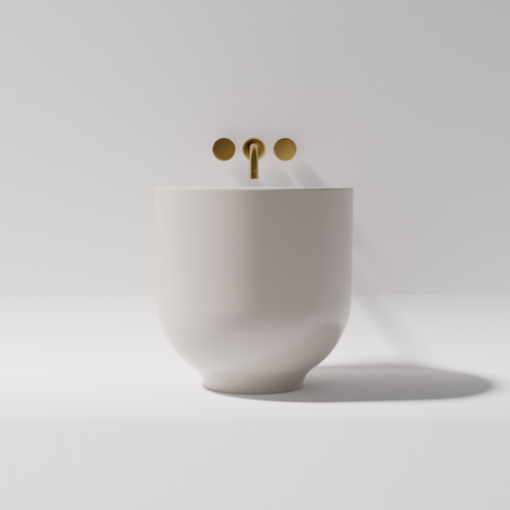 PIETRA BIANCA HALO ABOVE COUNTER STONE BASIN WITH CUSTOM COLOURS 400MM