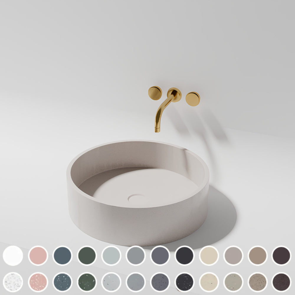 PIETRA BIANCA SOPHIA ABOVE COUNTER STONE BASIN WITH CUSTOM COLOURS 380MM
