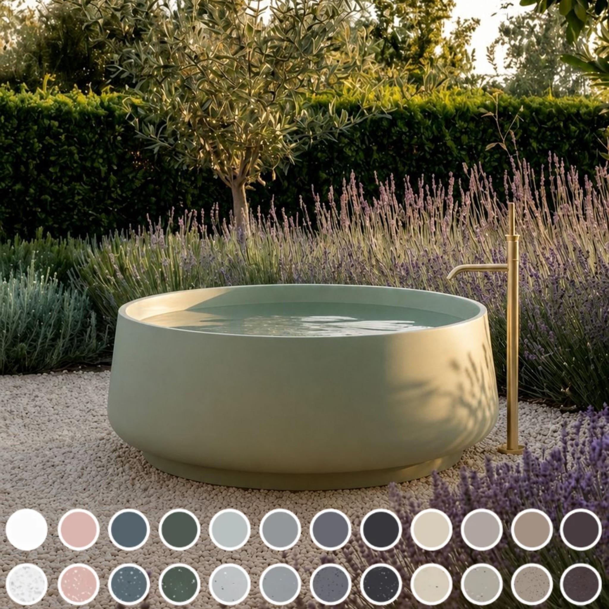 PIETRA BIANCA ARLO FREESTANDING STONE BATHTUB WITH CUSTOM COLOURS 1550MM