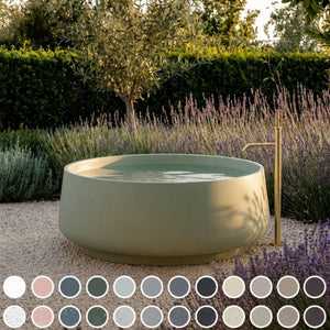 PIETRA BIANCA ARLO FREESTANDING STONE BATHTUB WITH CUSTOM COLOURS 1550MM