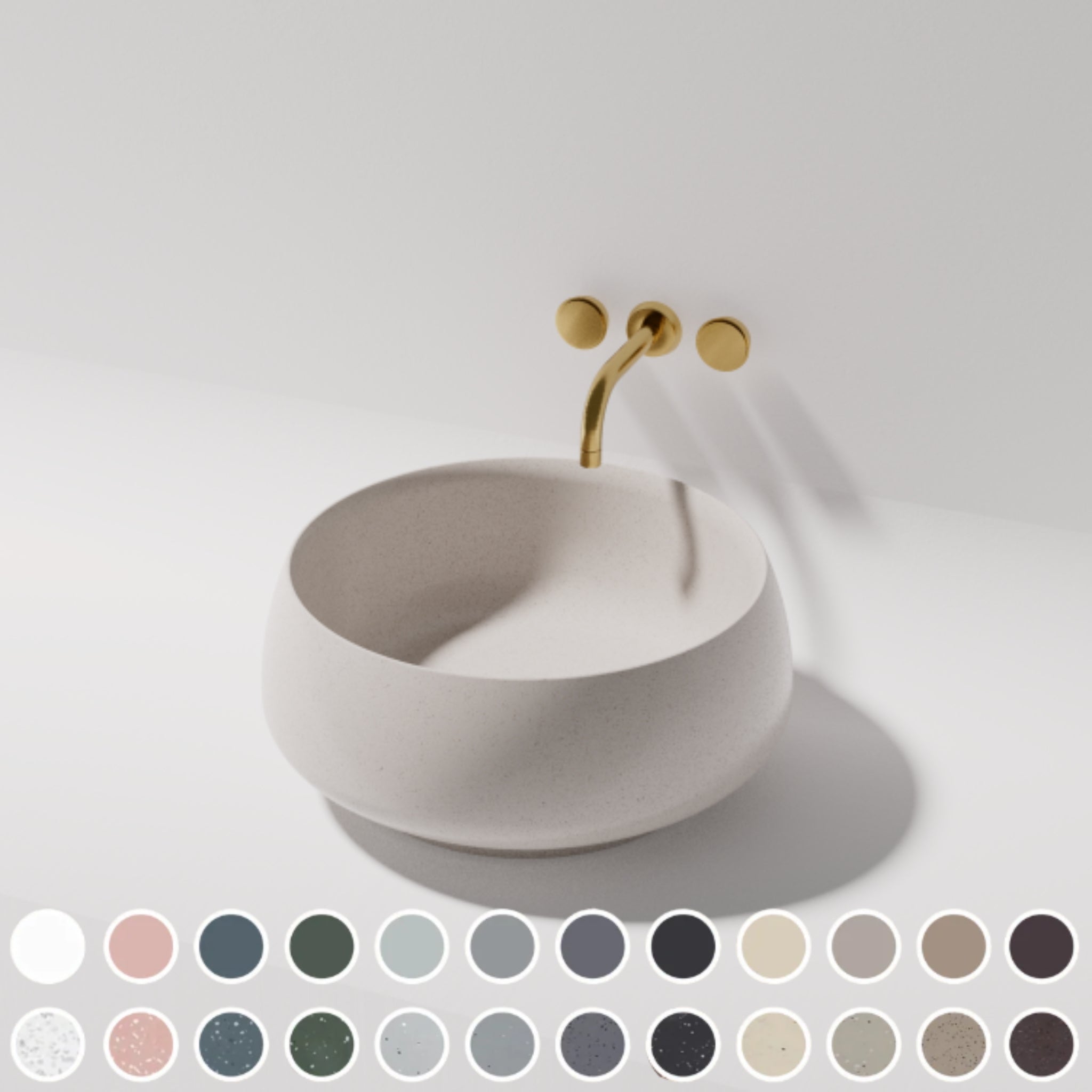 PIETRA BIANCA ARLO ABOVE COUNTER STONE BASIN WITH CUSTOM COLOURS 460MM