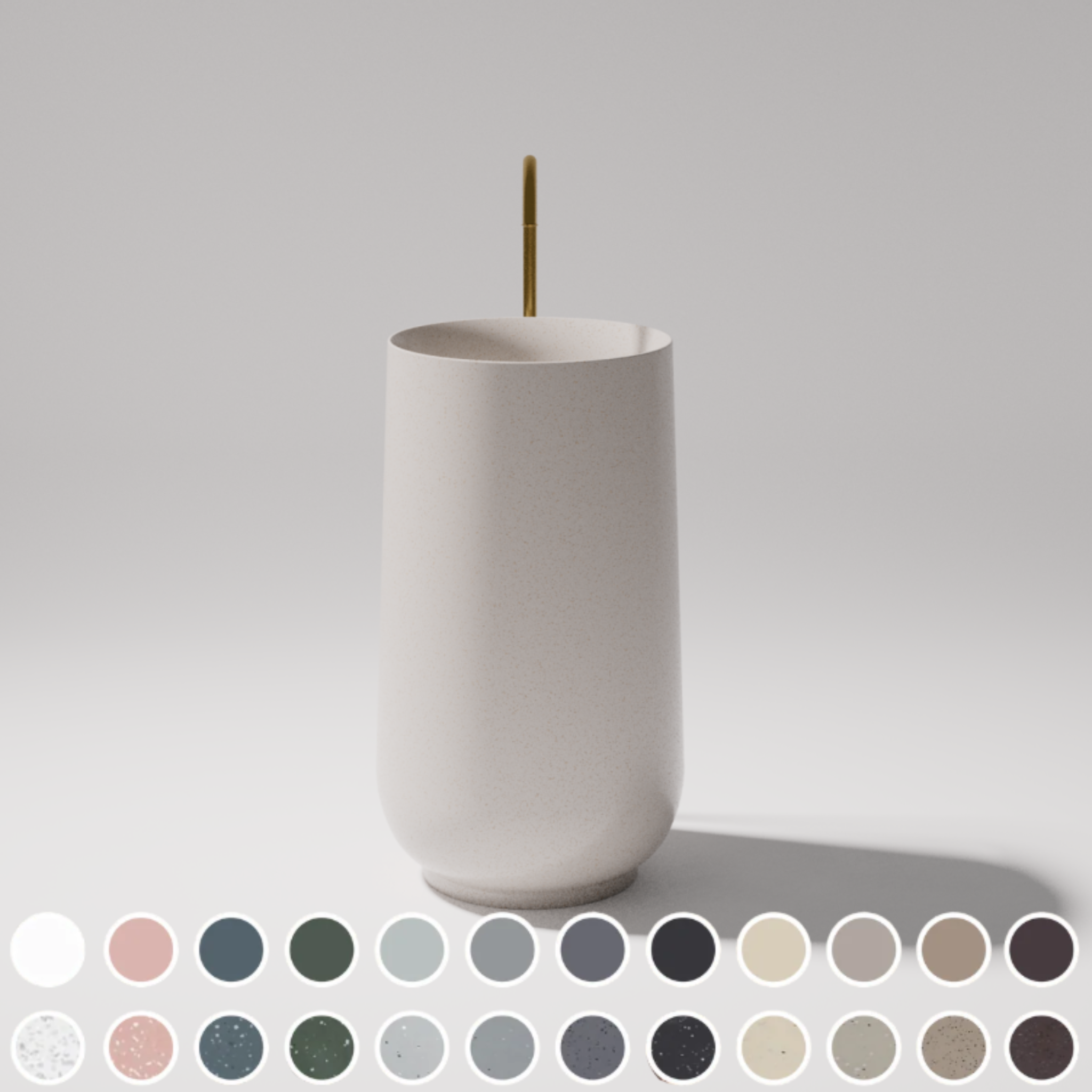PIETRA BIANCA ARLO FREESTANDING PEDESTAL STONE BASIN WITH CUSTOM COLOURS 520MM