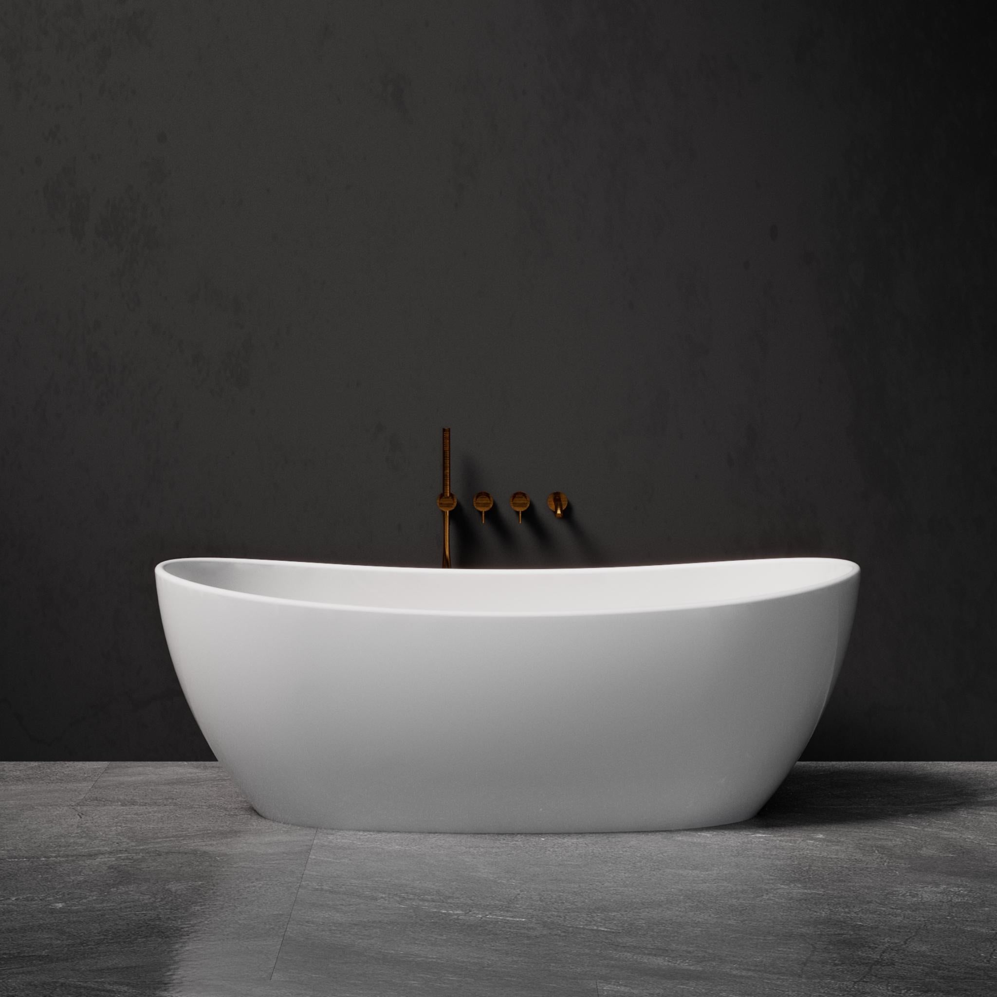 PIETRA BIANCA MARIA FREESTANDING STONE BATHTUB WITH CUSTOM COLOURS (AVAILABLE IN 1630MM AND 1800MM)