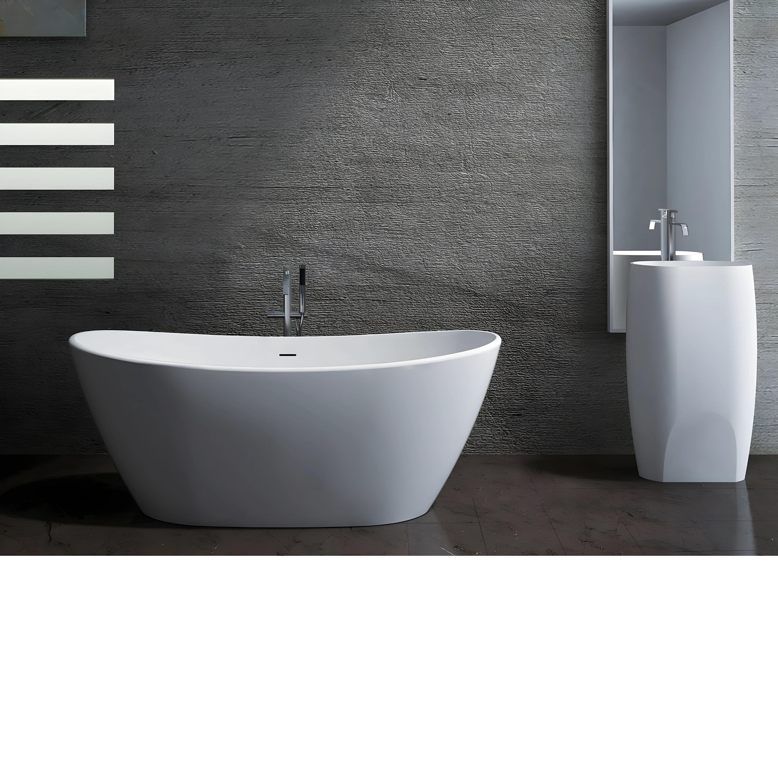 PIETRA BIANCA MARIA FREESTANDING STONE BATHTUB WITH MULTICOLOUR (AVAILABLE IN 1630MM AND 1800MM)