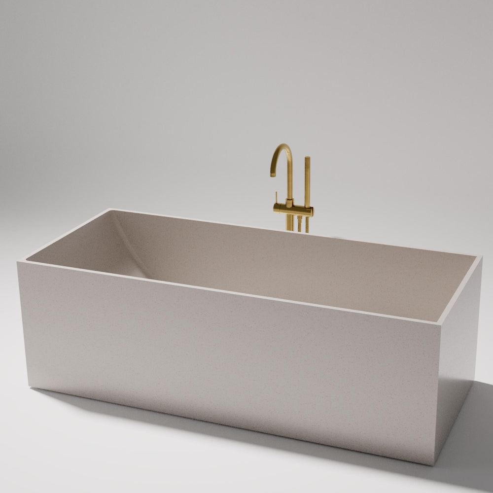 PIETRA BIANCA CUBE FREESTANDING STONE BATHTUB WITH CUSTOM COLOURS 1700MM