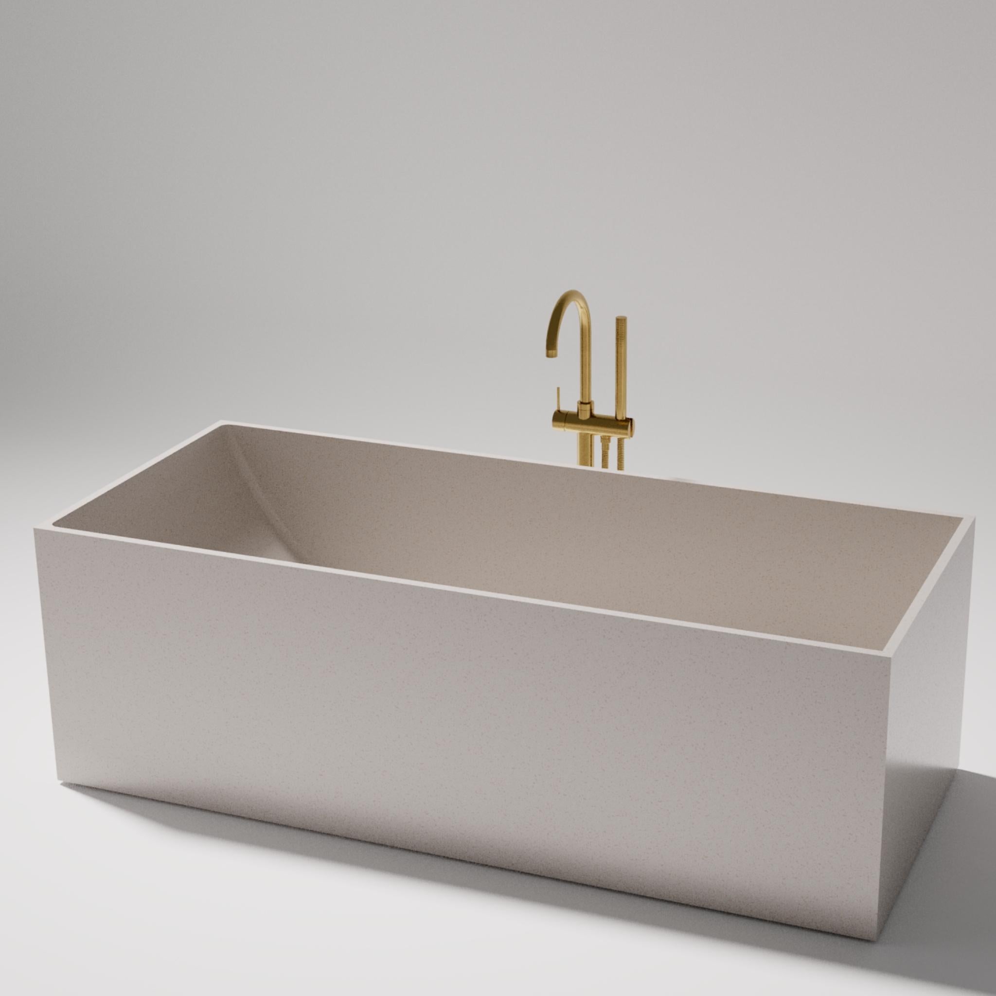 PIETRA BIANCA CUBE FREESTANDING STONE BATHTUB WITH CUSTOM COLOURS 1700MM