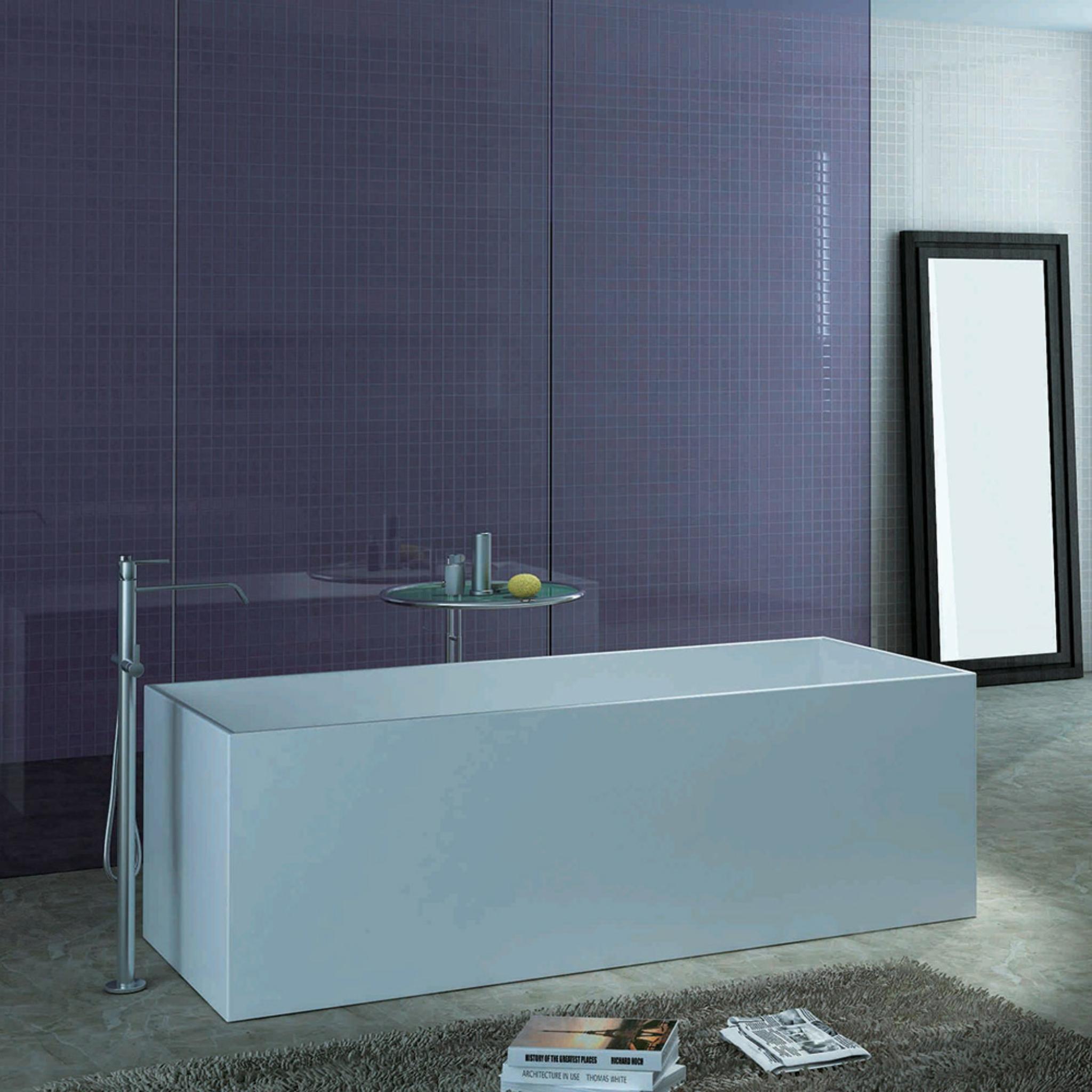 PIETRA BIANCA CUBE FREESTANDING STONE BATHTUB WITH CUSTOM COLOURS 1700MM