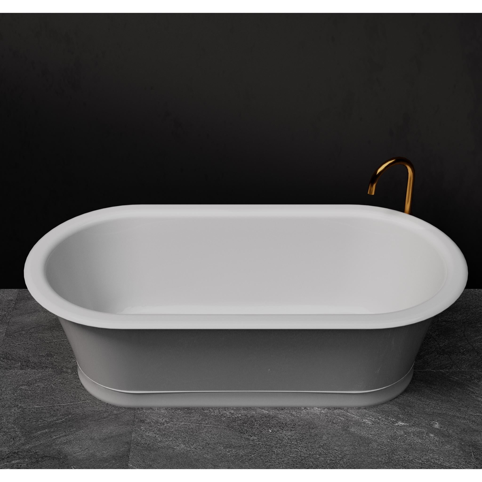 PIETRA BIANCA ROME FREESTANDING STONE BATHTUB WITH CUSTOM COLOURS 1800MM