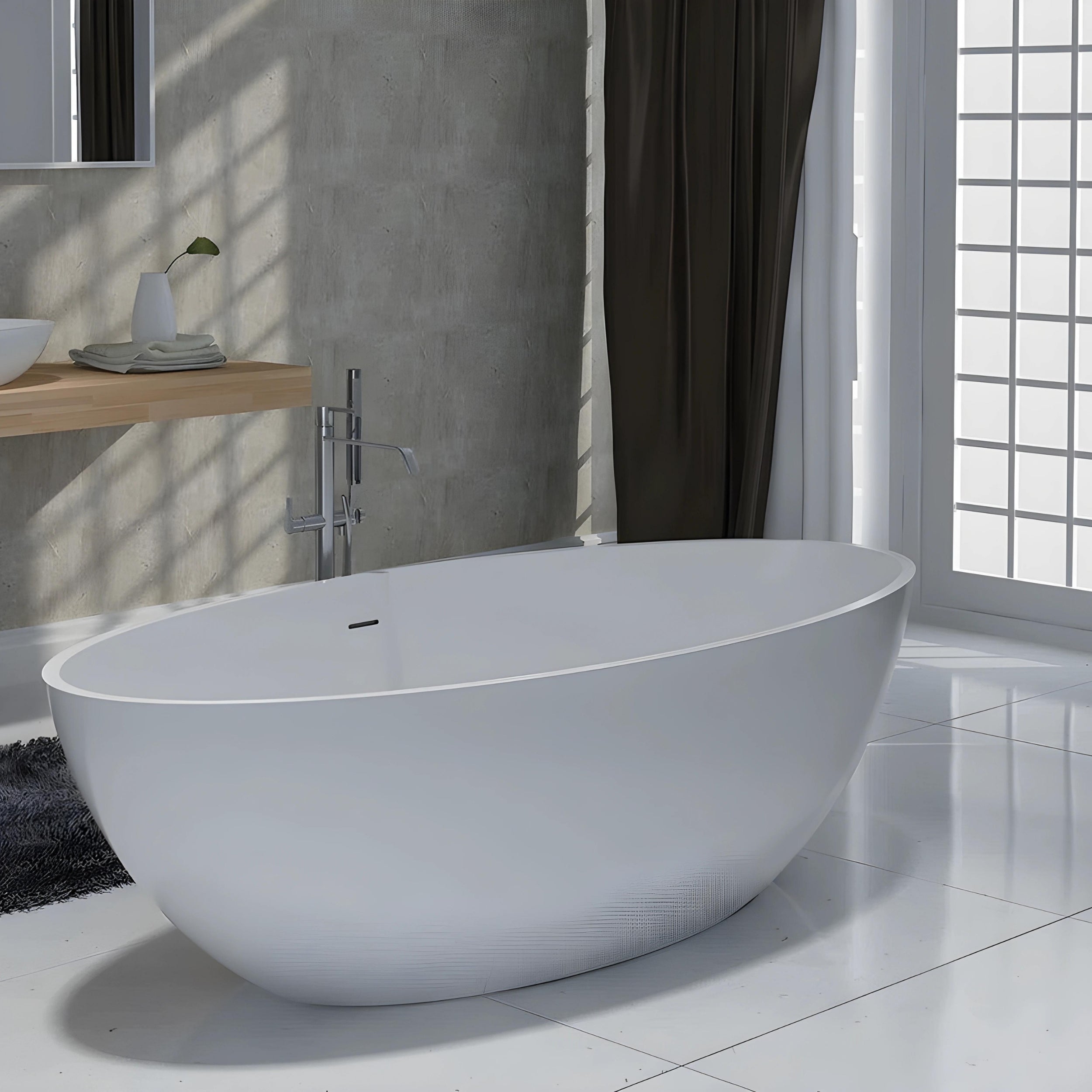 PIETRA BIANCA NICE FREESTANDING STONE BATHTUB WITH MULTICOLOUR 1800MM