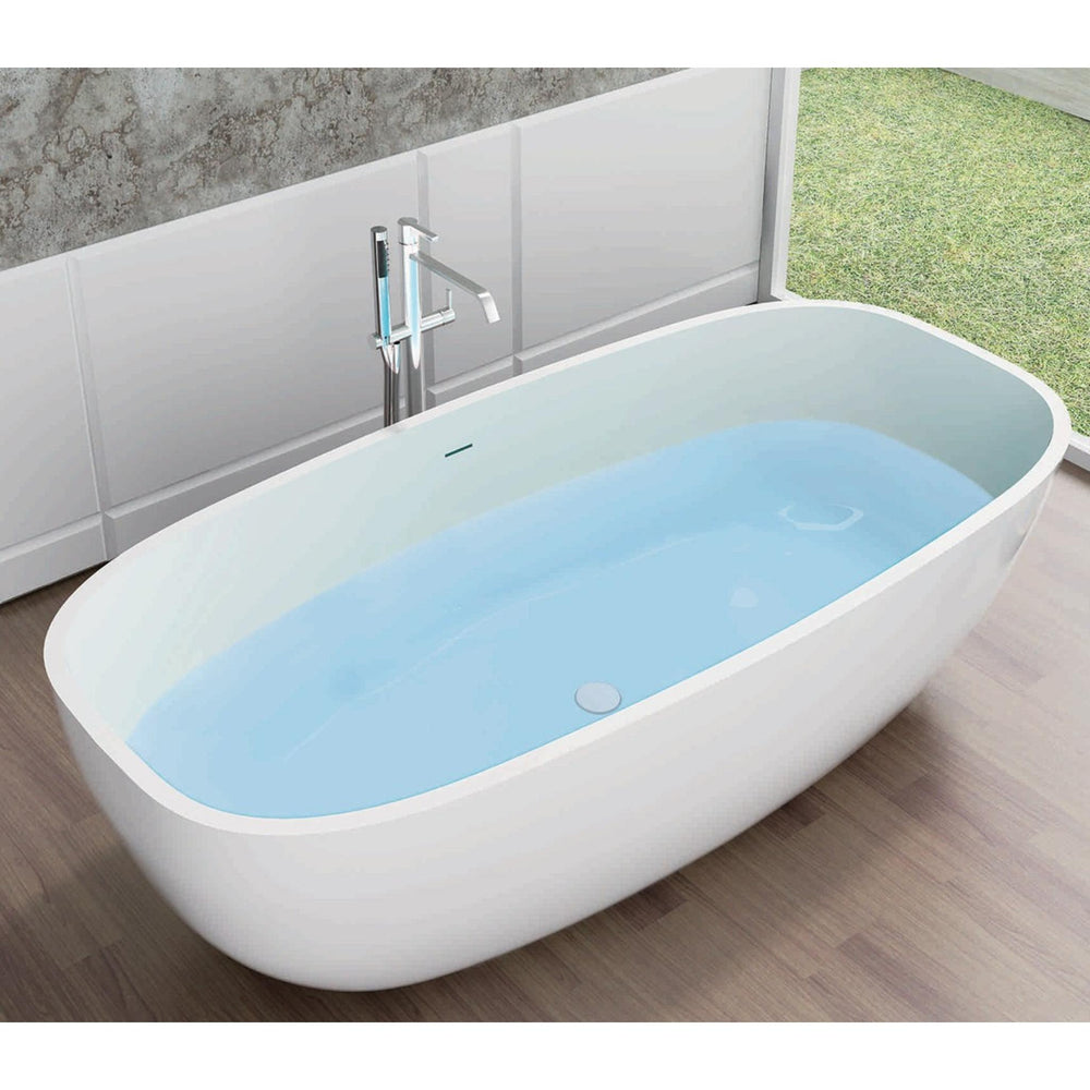 PIETRA BIANCA BORA FREESTANDING STONE BATHTUB WITH CUSTOM COLOURS (AVAILABLE IN 1650MM AND 1800MM)