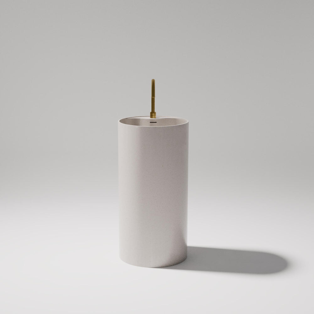 PIETRA BIANCA UNION FREESTANDING PEDESTAL STONE BASIN WITH CUSTOM COLOURS 450MM