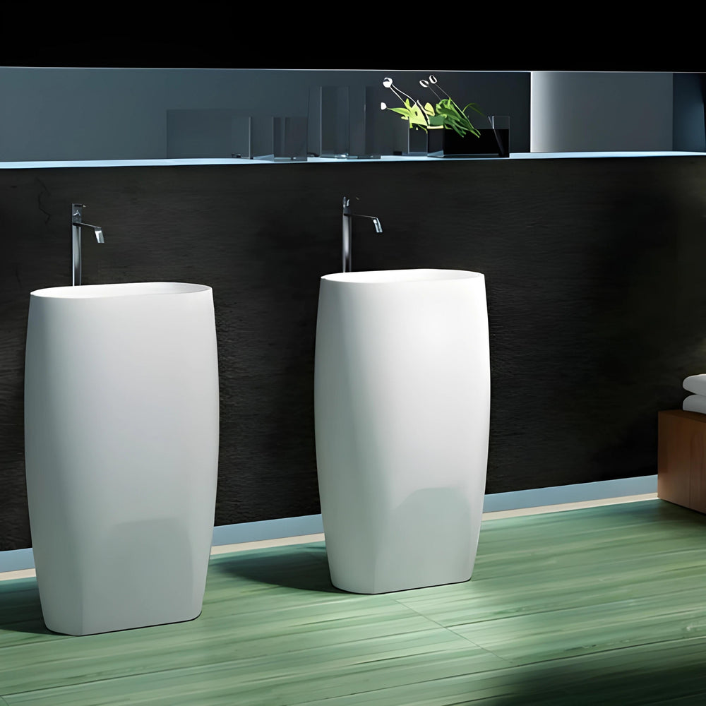 PIETRA BIANCA UNIQUE FREESTANDING STONE BASIN WITH CUSTOM COLOURS 530MM