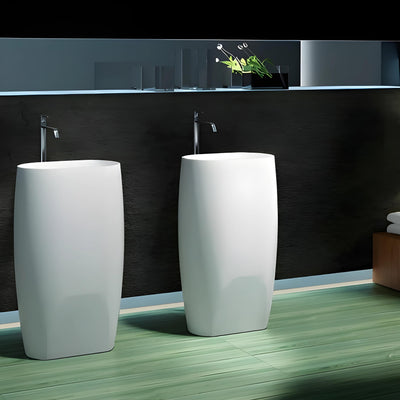PIETRA BIANCA UNIQUE FREESTANDING STONE BASIN WITH CUSTOM COLOURS 530MM