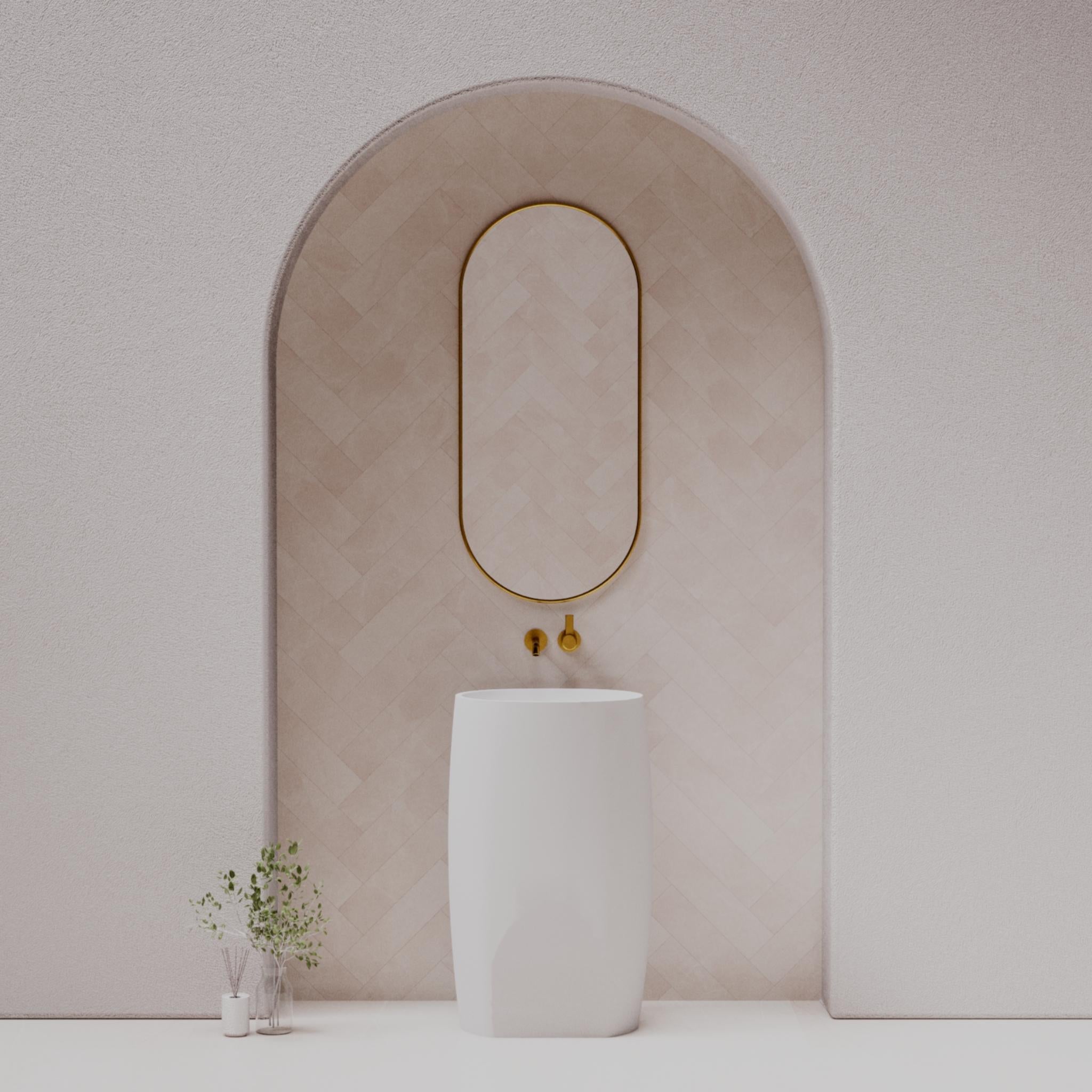 PIETRA BIANCA UNIQUE FREESTANDING STONE BASIN WITH CUSTOM COLOURS 530MM