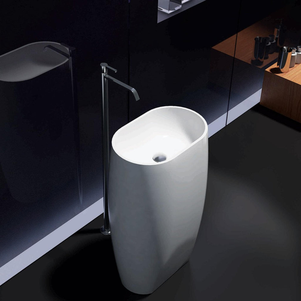 PIETRA BIANCA UNIQUE FREESTANDING STONE BASIN WITH CUSTOM COLOURS 530MM