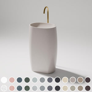 PIETRA BIANCA UNIQUE FREESTANDING STONE BASIN WITH CUSTOM COLOURS 530MM
