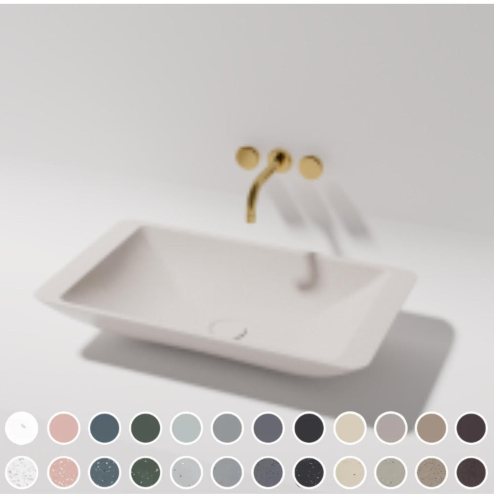 PIETRA BIANCA LIDIA ABOVE COUNTER STONE BASIN WITH CUSTOM COLOUR 595MM