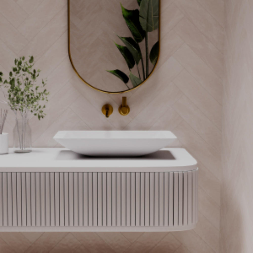 PIETRA BIANCA LIDIA ABOVE COUNTER STONE BASIN WITH CUSTOM COLOUR 595MM