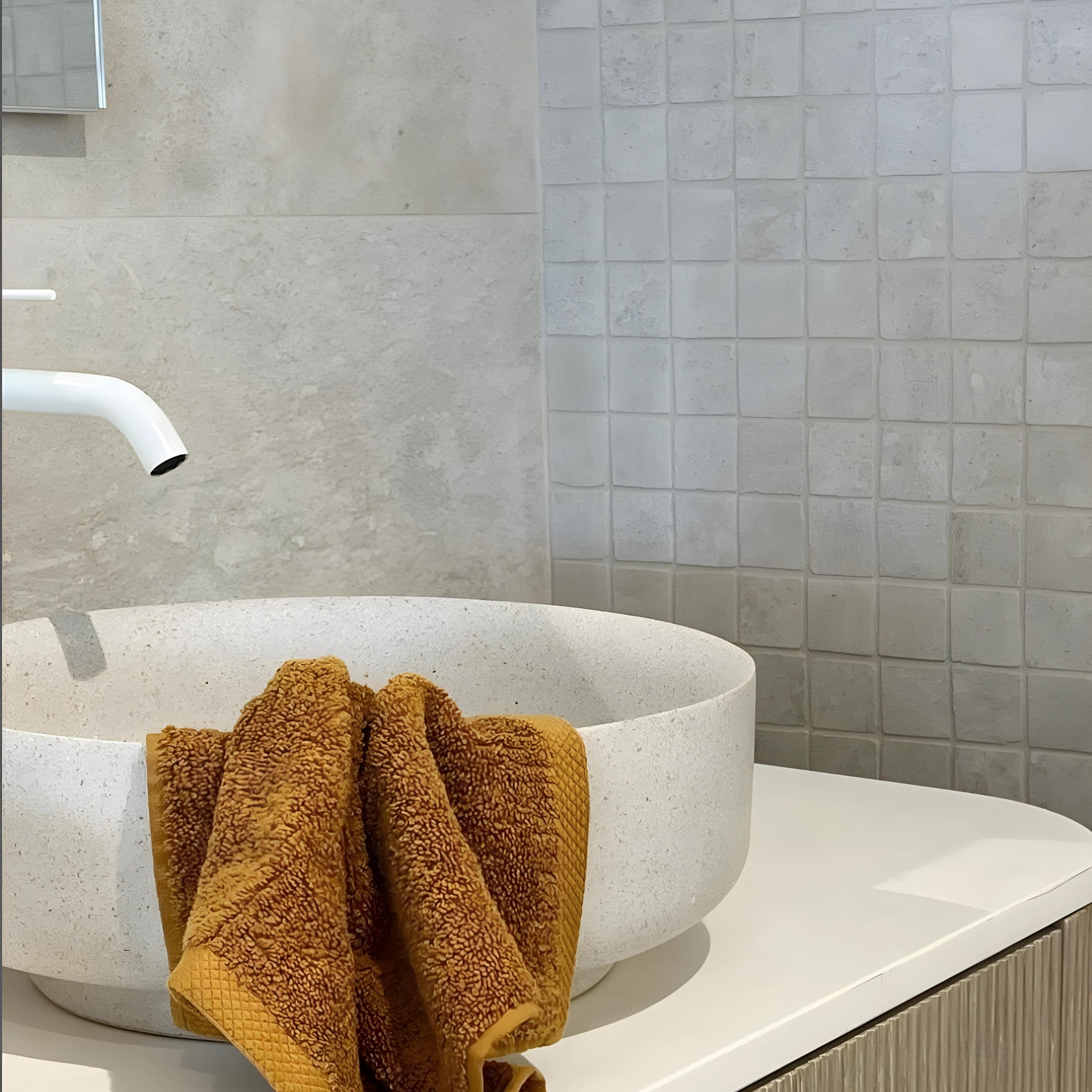 PIETRA BIANCA GEORGIA ABOVE COUNTER STONE BASIN WITH CUSTOM COLOURS 450MM