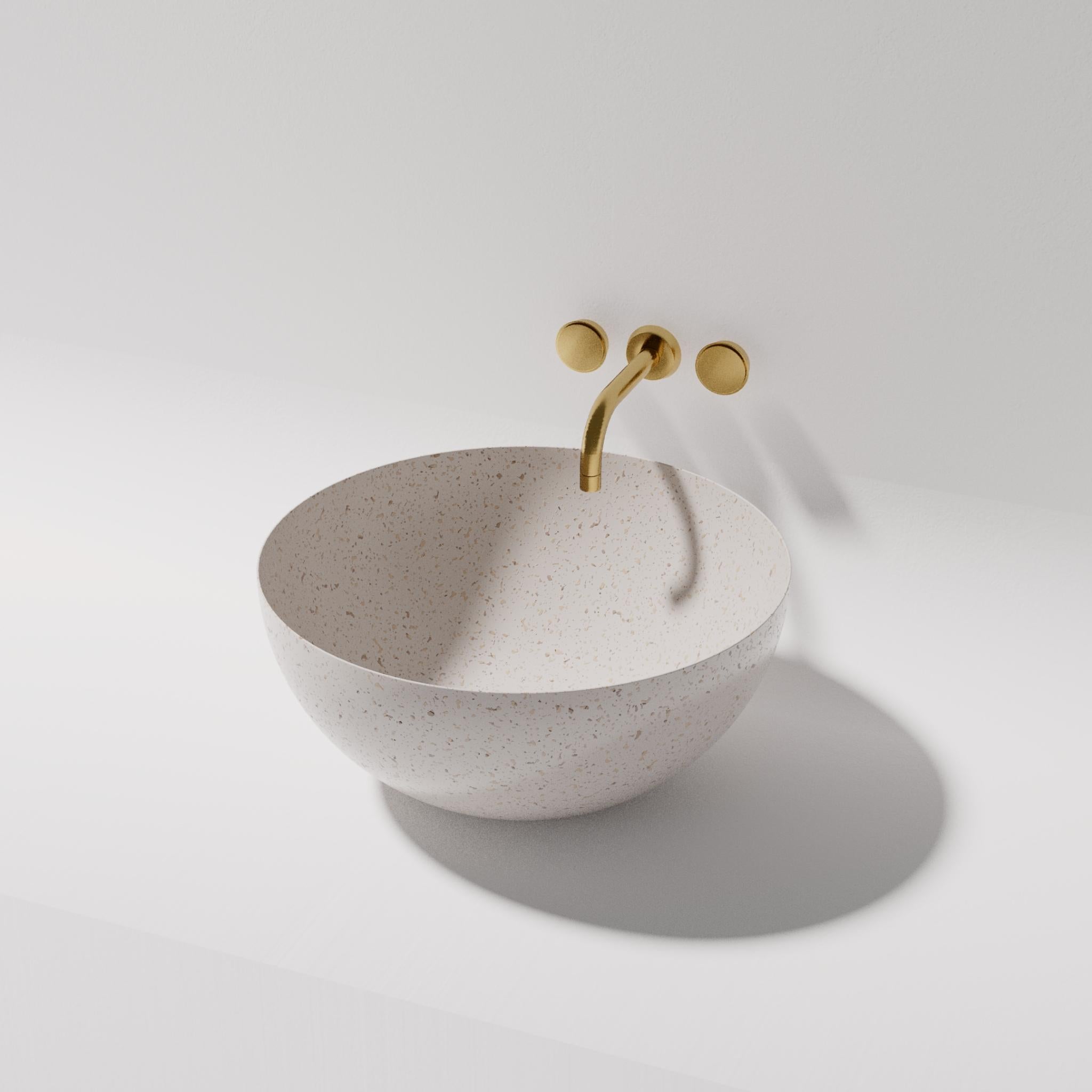 PIETRA BIANCA SUMMER ABOVE COUNTER STONE BASIN WITH CUSTOM COLOUR 400MM