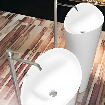 PIETRA BIANCA WAVE FREESTANDING STONE BASIN WITH CUSTOM COLOURS 600MM