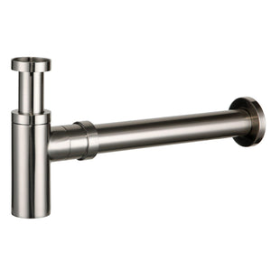 POSEIDON BRASS ROUND BOTTLE TRAP 40MM BRUSHED NICKEL