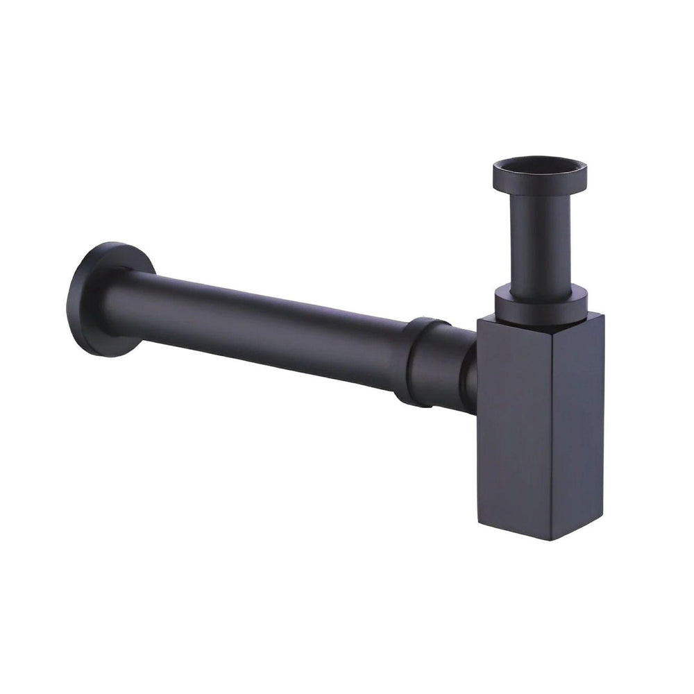 POSEIDON BRASS SQUARE BOTTLE TRAP 40MM MATTE BLACK