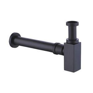 POSEIDON BRASS SQUARE BOTTLE TRAP 40MM MATTE BLACK