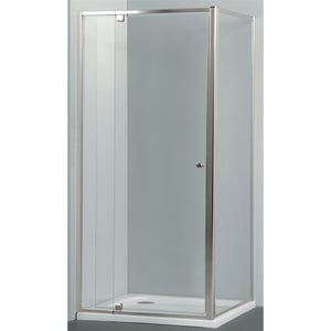 COVEY SEMI-FRAMELESS PIVOTAL DOOR SHOWER SCREEN BRUSHED NICKEL