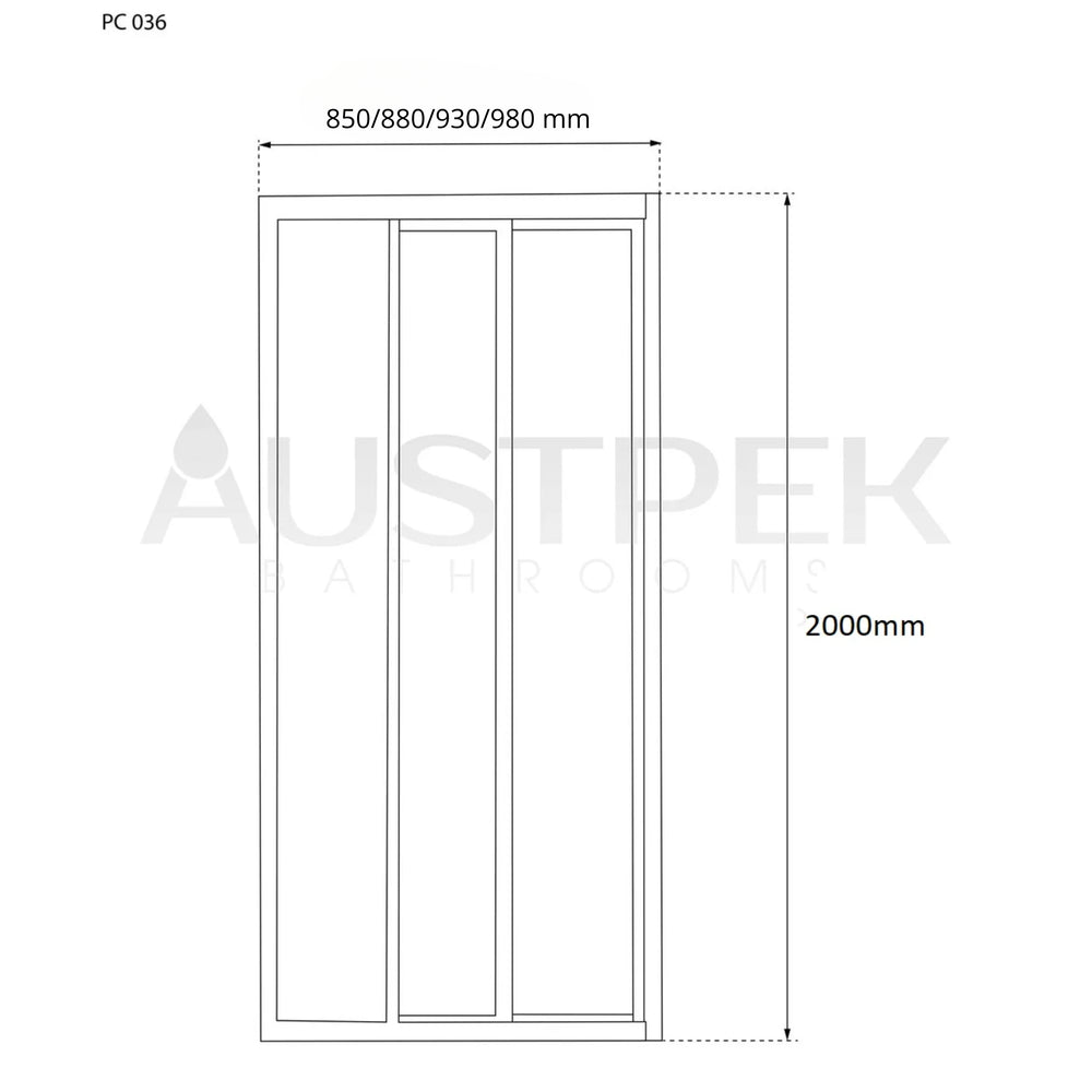 COVEY SEMI-FRAMED TRIPLE SLIDING DOOR WITH 3 PANEL SHOWER SCREEN MATTE BLACK