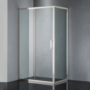 COVEY SEMI-FRAMELESS SINGLE SLIDING DOOR SHOWER SCREEN BRUSHED NICKEL