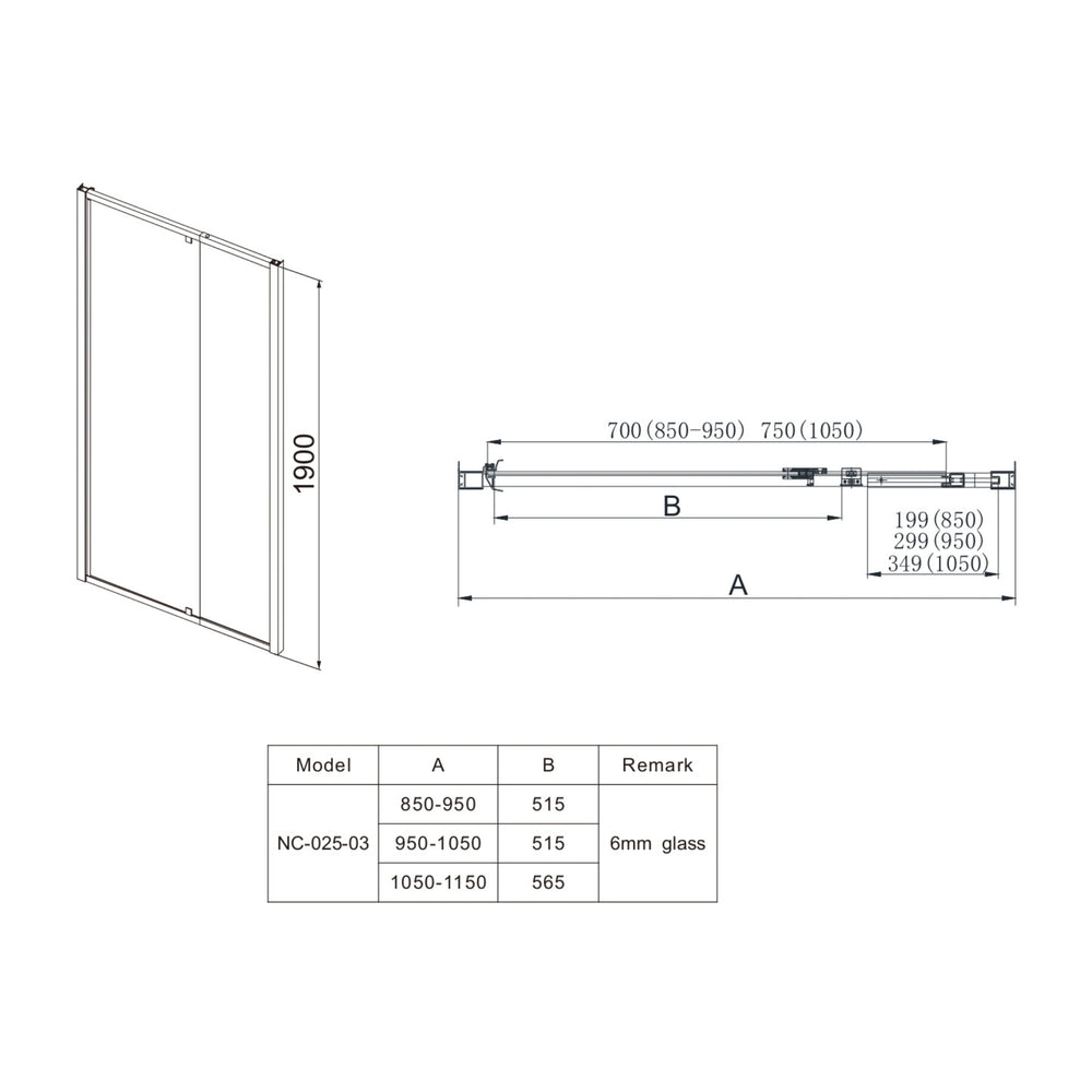 COVEY SEMI-FRAMELESS PIVOTAL DOOR SHOWER SCREEN CHROME