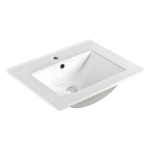 POSEIDON SLIMLINE GLOSS WHITE SINGLE BOWL CERAMIC VANITY TOP (AVAILABLE IN 610MM, 760MM AND 910MM)